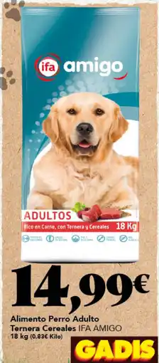 Gadis IFA AMIGO Alimento Perro Adulto Ternera Cereales oferta