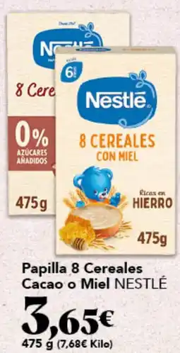 Gadis NESTLÉ Papilla 8 Cereales Cacao o Miel oferta