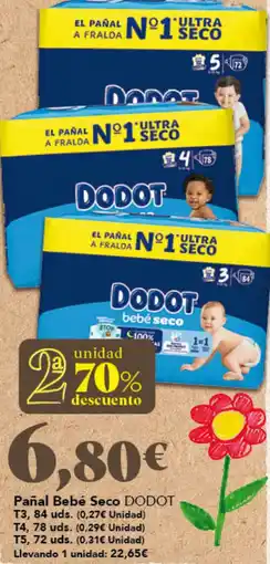 Gadis DODOT Pañal Bebé Seco oferta