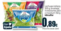 Unide Market MIMAFLOR Lechuga iceberg ensalada 4 estaciones o mezclum oferta