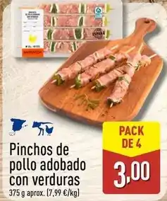 ALDI Pinchos de pollo adobado con verduras oferta