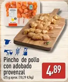 ALDI Pincho de pollo con adobado provenzal oferta