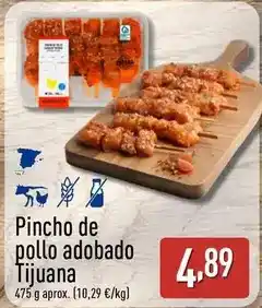 ALDI Pincho de pollo adobado tijuana oferta