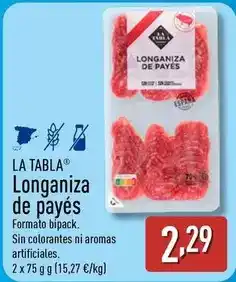 ALDI La tabla - longaniza de payes oferta