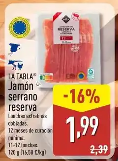 ALDI La tabla - jamon serrano reserva oferta
