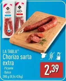 ALDI La tabla - chorizo sarta extra oferta