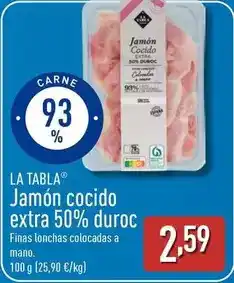 ALDI La tabla - jamon cocido extra 50% duroc oferta