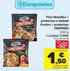 Carrefour Fripozo - thai noodles + proteinas o kebab fusion + proteinas oferta