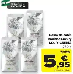 Carrefour Sol - gama de cafes molidos luxury oferta