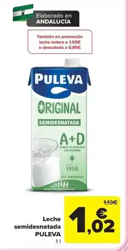 Carrefour Puleva - leche semidesnatada oferta