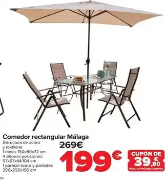 Comedor rectangular málaga