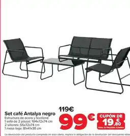 Carrefour Set café antalya negro oferta