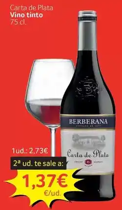 GM Cash & Carry Berberana - carta de plata vino tinto oferta