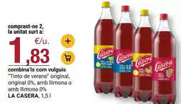 BonpreuEsclat La casera - tinto de verano original original 0%, amb limon 0% amb limon 0% oferta