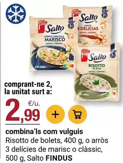 BonpreuEsclat Findus - risotto de bolets, o arros 3 delicies de marisc o classic oferta