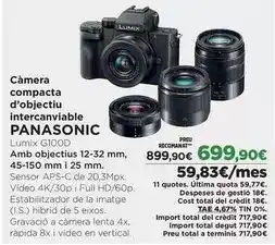 El Corte Inglés Panasonic - câmera compacta d'objectiu intercaviable oferta