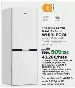 El Corte Inglés Whirlpool - frigorific combi total no frost oferta
