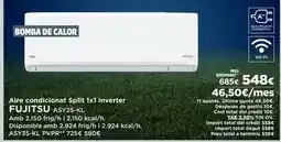 El Corte Inglés Fujitsu - aire condicionado split inverter oferta