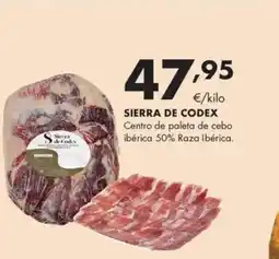 Supermercados Lupa SIERRA DE CODEX Centro de paleta de cebo ibérica 50% Raza Ibérica oferta