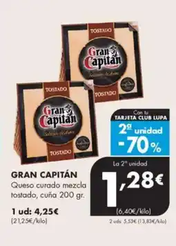Supermercados Lupa GRAN CAPITÁN Queso curado mezcla tostado, cuña oferta