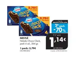 Supermercados Lupa NESTLÉ Helado Choco clack oferta