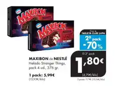 Supermercados Lupa MAXIBON de NESTLÉ Helado Stranger Things oferta