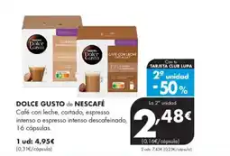 Supermercados Lupa DOLCE GUSTO de NESCAFÉ Café con leche, cortado, espresso oferta