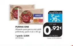 Supermercados Lupa PURINA ONE Alimento para perros mini adult pollo-buey oferta