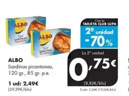 Supermercados Lupa ALBO Sardinas picantonas oferta