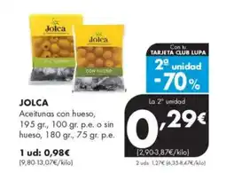 Supermercados Lupa JOLCA Aceitunas con hueso oferta