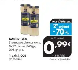 Supermercados Lupa CARRETILLA Espárragos blancos extra, 8/12 piezas oferta