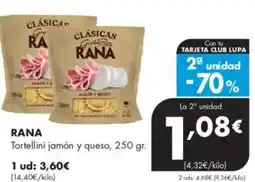 Supermercados Lupa RANA Tortellini jamón y queso oferta