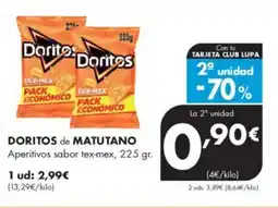 Supermercados Lupa DORITOS de MATUTANO Aperitivos sabor tex-mex oferta