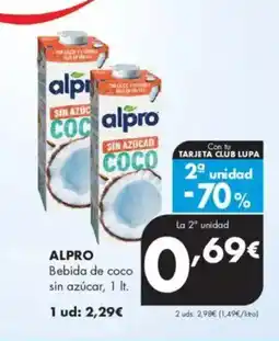 Supermercados Lupa ALPRO Bebida de coco sin azúcar oferta