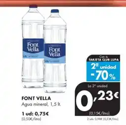 Supermercados Lupa FONT VELLA Agua mineral oferta