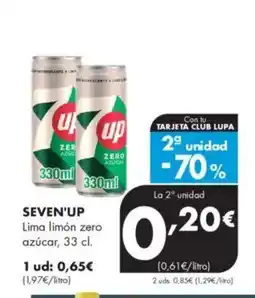 Supermercados Lupa SEVEN'UP Lima limón zero azúcar oferta