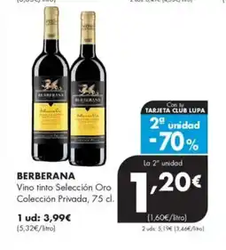 Supermercados Lupa BERBERANA Vino tinto Selección Oro Colección Privada oferta