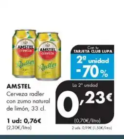 Supermercados Lupa AMSTEL Cerveza radler con zumo natural de limón oferta