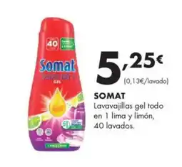 Supermercados Lupa SOMAT Lavavajillas gel todo en 1 lima y limón, 40 lavados oferta