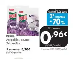 Supermercados Lupa POLIL Antipolillas, envase 24 pastillas. oferta