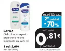 Supermercados Lupa SANEX Gel cuidado experto protector o neutro hidratante sin oferta