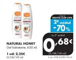 Supermercados Lupa NATURAL HONEY Gel hidratante oferta