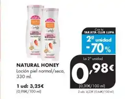 Supermercados Lupa NATURAL HONEY Loción piel normal/seca oferta