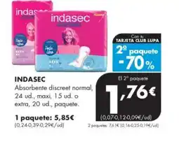 Supermercados Lupa INDASEC Absorbente discreet normal oferta
