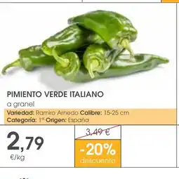 Supermercados Plaza Pimiento verde italiano oferta