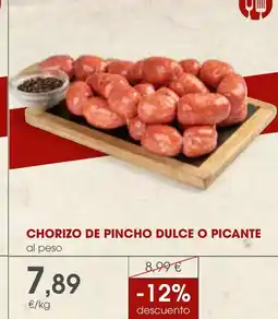 Supermercados Plaza Chorizo de pincho dulce o picante oferta