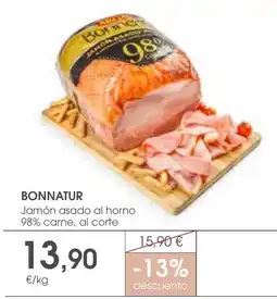 Supermercados Plaza BONNATUR Jamón asado al horno 98% carne, al corte oferta