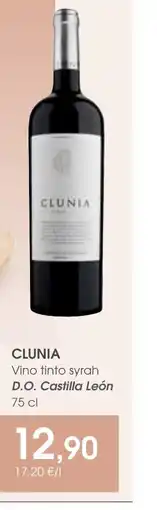Supermercados Plaza CLUNIA Vino tinto syrah D.O. Castilla León oferta