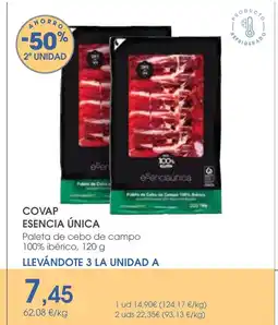 Supermercados Plaza COVAP ESENCIA ÚNICA Paleta de cebo de campo 100% ibérico oferta