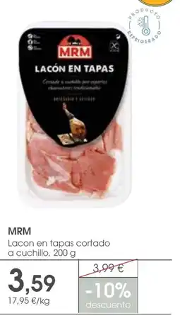 Supermercados Plaza MRM Lacon en tapas cortado a cuchillo oferta